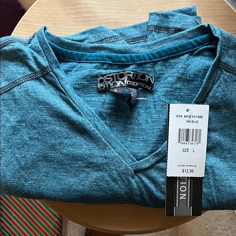 Distortion Ink Blue V-Neck Sweater for Men